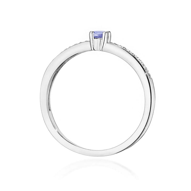 Inel Aur 14K cu Tanzanit 0.15 ct si Diamante Naturale 0.05 ct, imaginea 7 din 12
