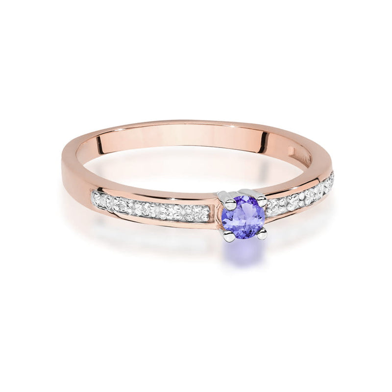 Inel Aur 14K cu Tanzanit 0.15 ct si Diamante Naturale 0.05 ct, imaginea 10 din 12
