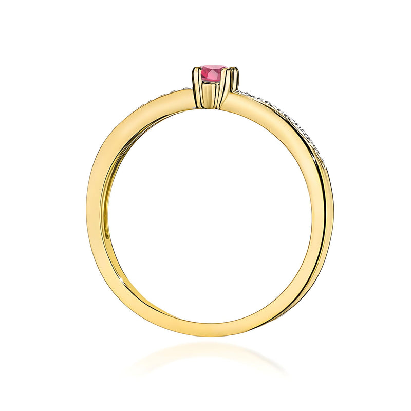 Inel Aur 14K cu Topaz Swiss 0.15 ct si Diamante Naturale 0.05 ct, imaginea 3 din 12