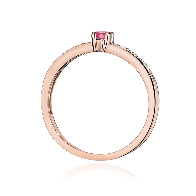 Inel Aur 14K cu Topaz Swiss 0.15 ct si Diamante Naturale 0.05 ct, imaginea 7 din 12