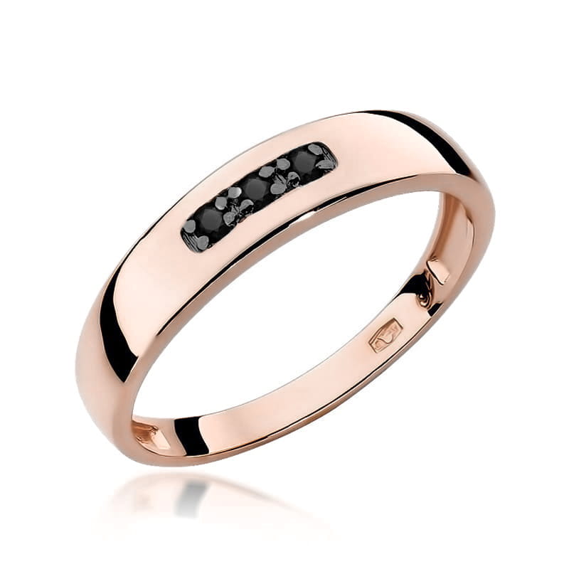 Inel Aur 14K cu Diamante Naturale Negre 0.04 ct, imaginea 9 din 12