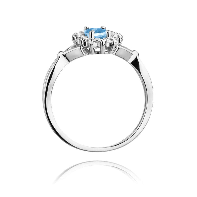 Inel Aur 14K cu Topaz Swiss 0.50 ct si Diamante Naturale 0.12 ct, imaginea 7 din 12
