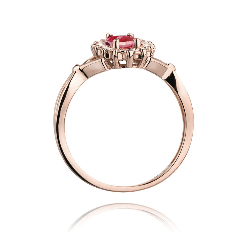 Inel Aur 14K cu Topaz Roz 0.50 ct si Diamante Naturale 0.28 ct, imaginea 11 din 12