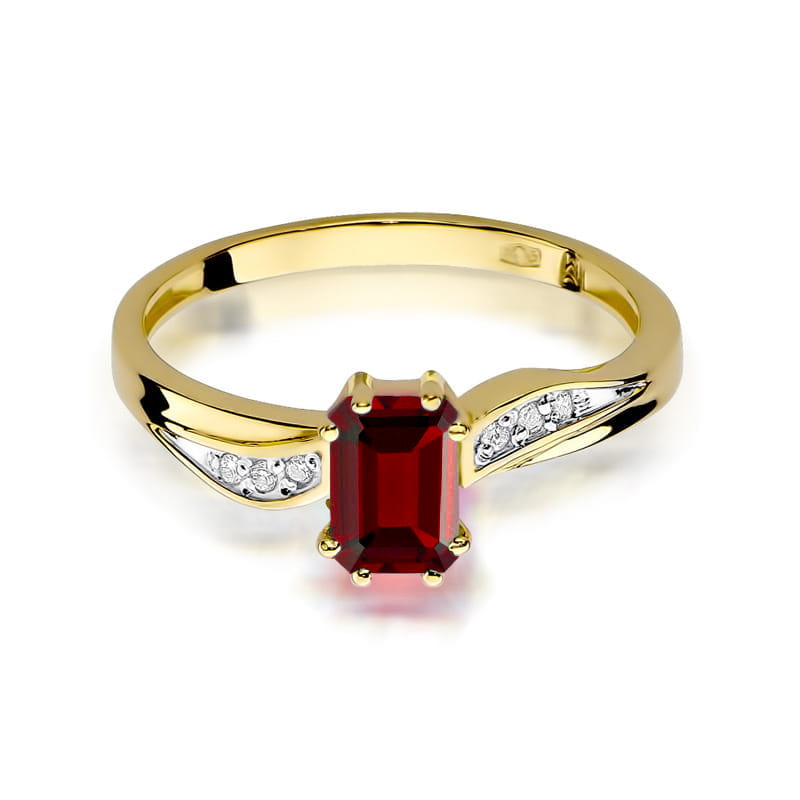 Inel Aur 14K cu Rubin 0.80 ct si Diamante Naturale 0.03 ct, imaginea 2 din 12