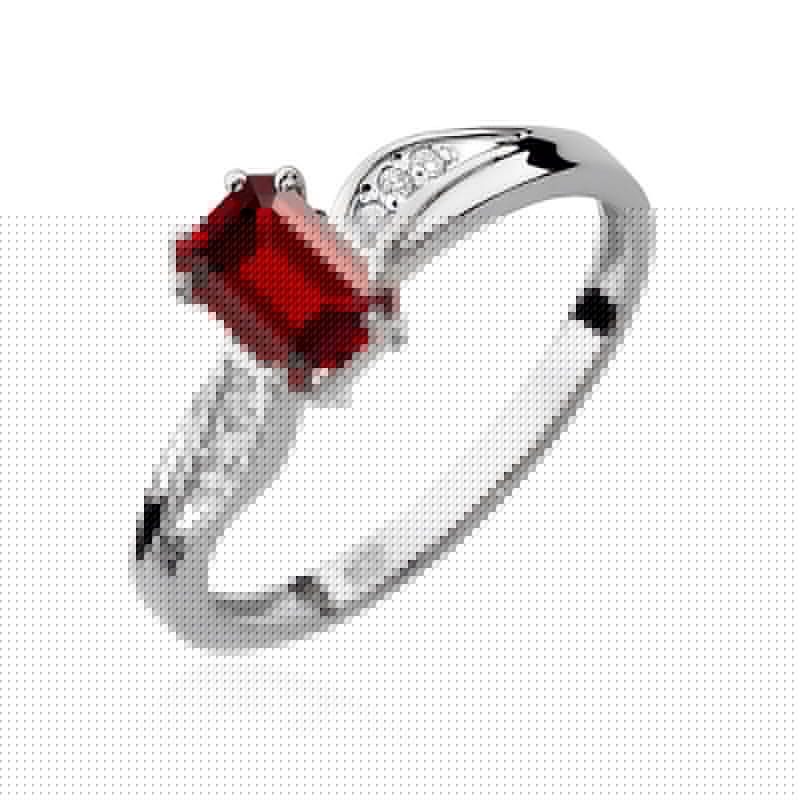 Inel Aur 14K cu Rubin 0.80 ct si Diamante Naturale 0.03 ct, imaginea 5 din 12