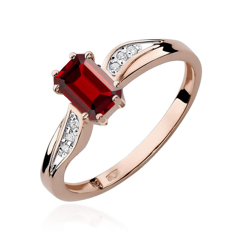 Inel Aur 14K cu Rubin 0.80 ct si Diamante Naturale 0.03 ct, imaginea 9 din 12
