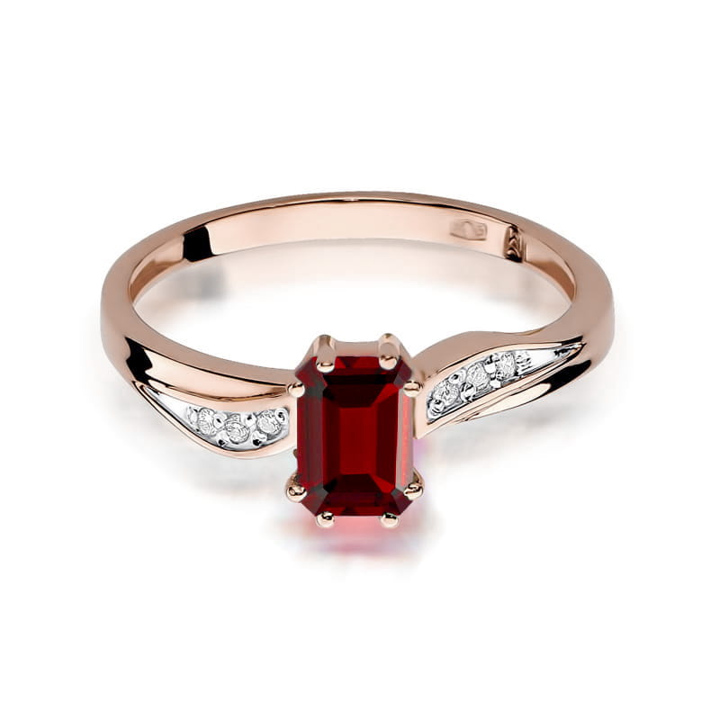 Inel Aur 14K cu Rubin 0.80 ct si Diamante Naturale 0.03 ct, imaginea 10 din 12