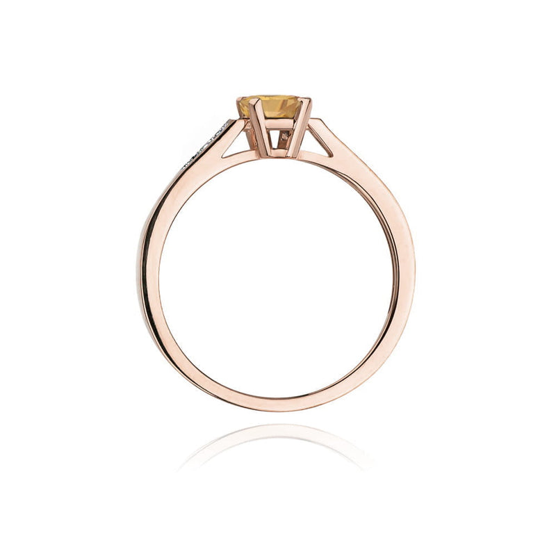 Inel Aur 14K cu Citrin 0.60 ct si Diamante Naturale 0.04 ct, imaginea 11 din 12