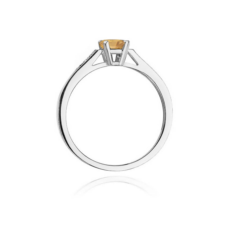 Inel Aur 14K cu Citrin 0.60 ct si Diamante Naturale 0.04 ct, imaginea 7 din 12