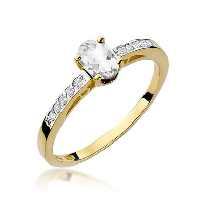 Inel Aur 14K cu White Sapphire 0.50 ct
