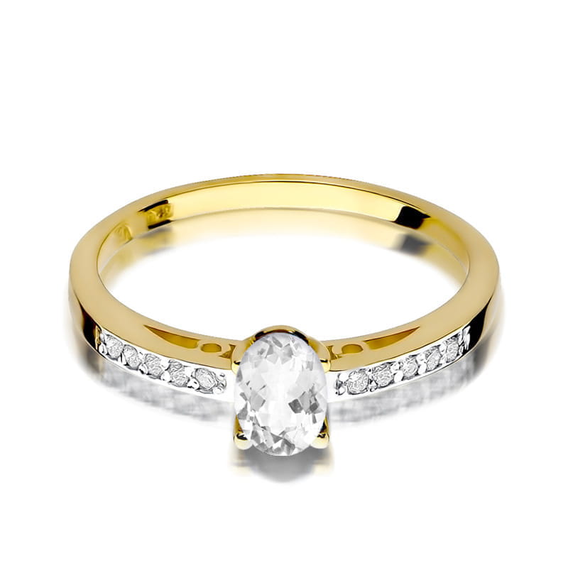 Inel Aur 14K cu White Sapphire 0.50 ct, imaginea 2 din 9