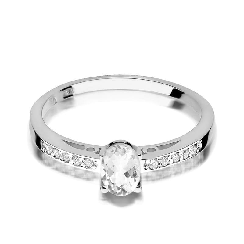 Inel Aur 14K cu White Sapphire 0.50 ct, imaginea 5 din 9