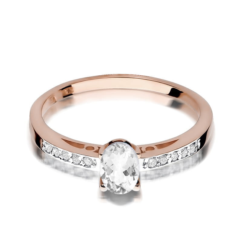 Inel Aur 14K cu White Sapphire 0.50 ct, imaginea 8 din 9