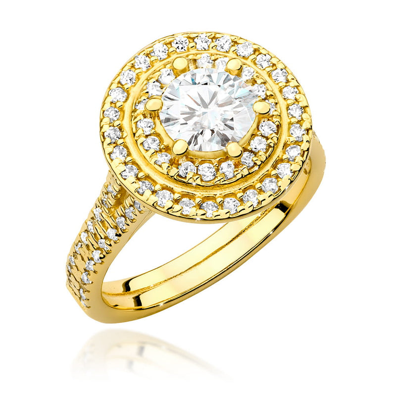 Inel Aur 14K cu Diamante de Laborator 1.33 ct — Aur galben