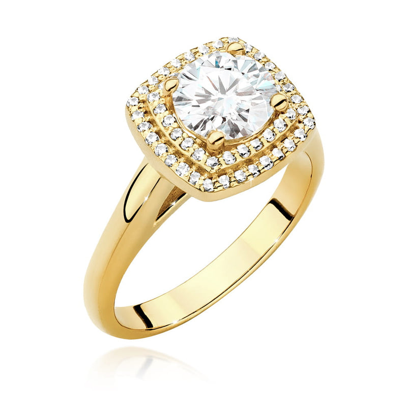 Inel Aur 14K cu Diamante de Laborator 1.28 ct — Aur galben