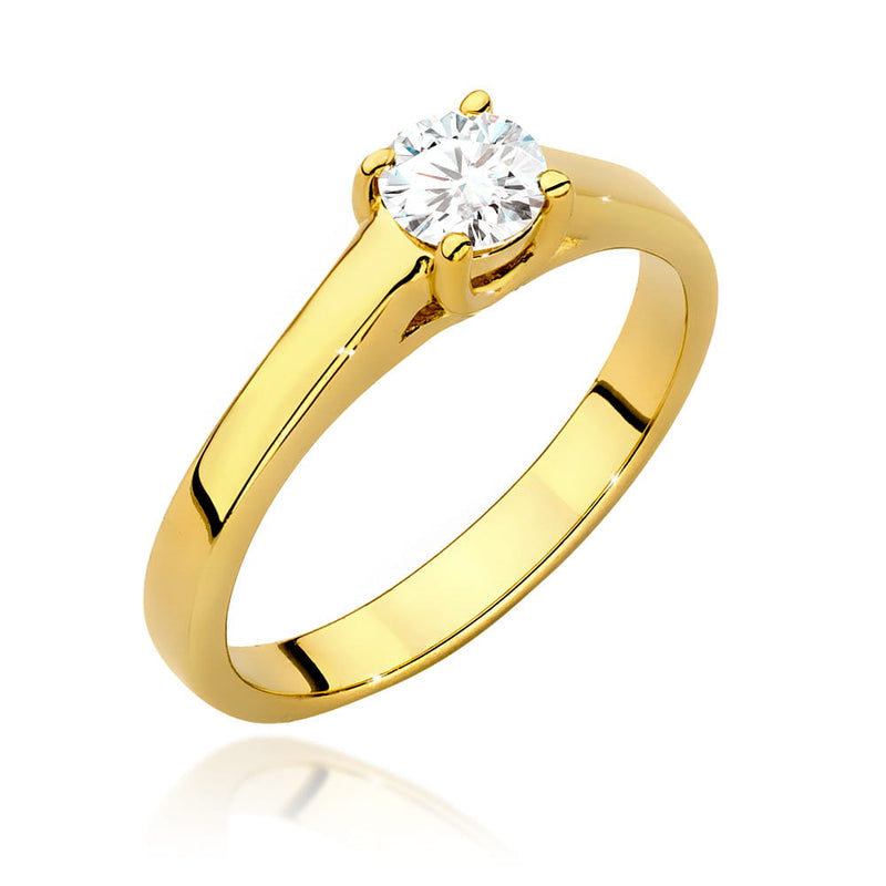 Inel Aur 14K cu Diamant de Laborator 0.40 ct — Aur galben