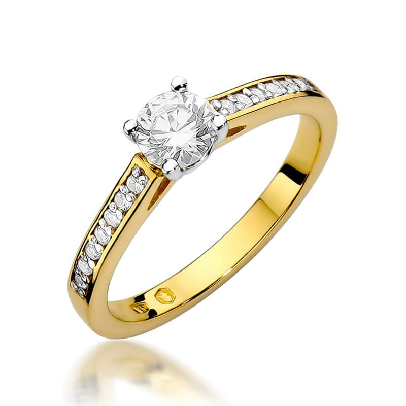 Inel Aur 14K cu Diamante Naturale 0.62 ct — Aur galben