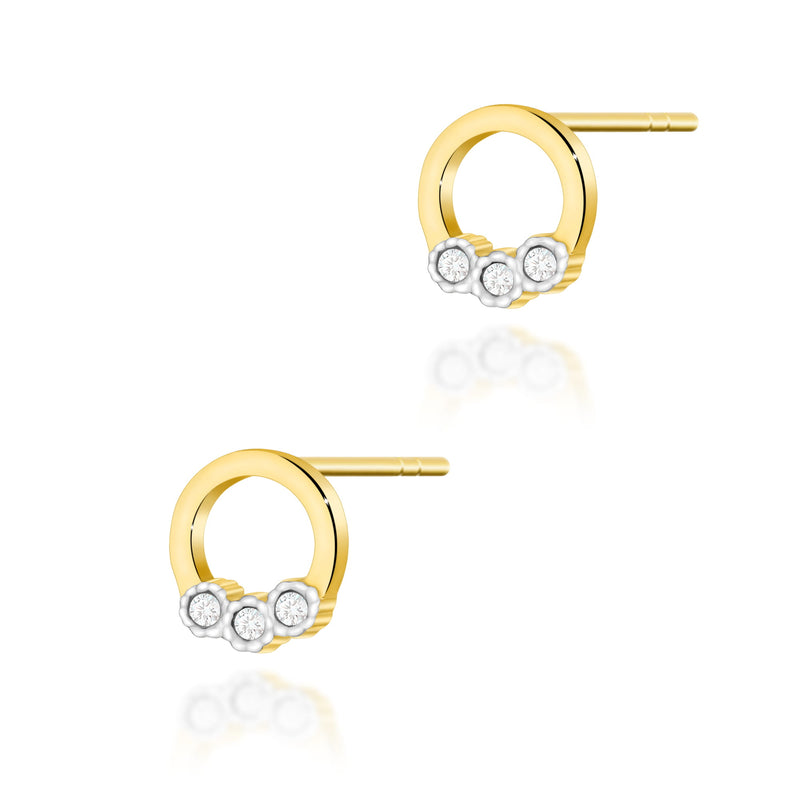 Cercei Aur 14K cu Diamante Naturale 0.05 ct, imaginea 2 din 9