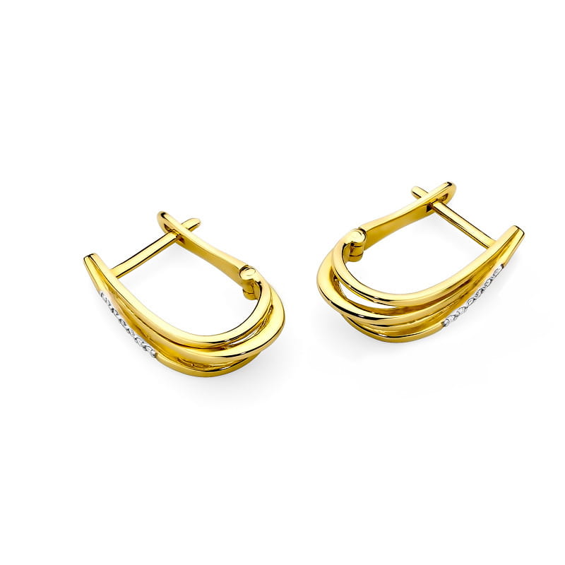 Cercei Aur 14K cu Diamante Naturale 0.06 ct, imaginea 2 din 5