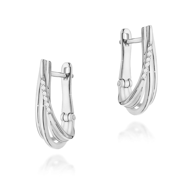 Cercei Aur 14K cu Diamante Naturale 0.06 ct, imaginea 4 din 5