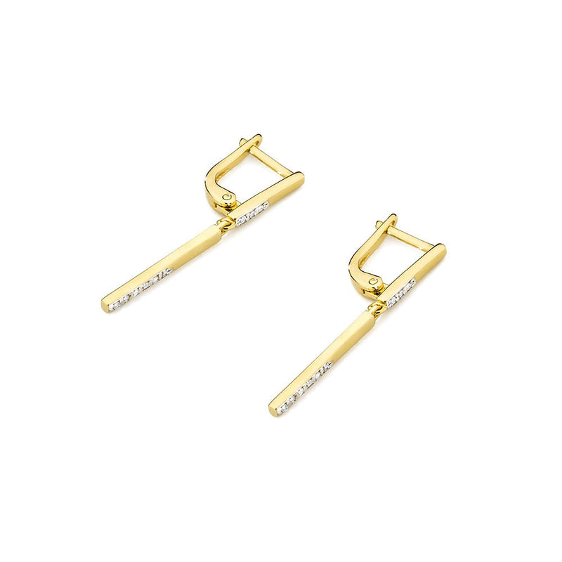 Cercei Aur 14K cu Diamante Naturale 0.09 ct, imaginea 2 din 5