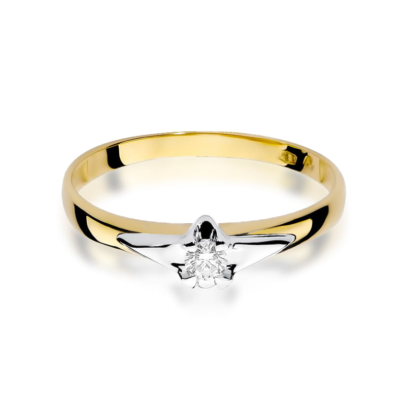 Inel Aur 14K cu Diamant Natural 0.08 ct, imaginea 2 din 10