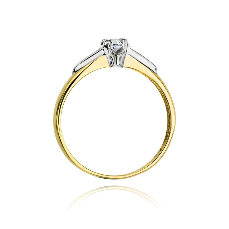 Inel Aur 14K cu Diamant Natural 0.08 ct, imaginea 3 din 10
