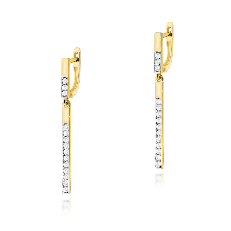 Cercei Aur 14K cu Diamante Naturale 0.56 ct — Aur galben