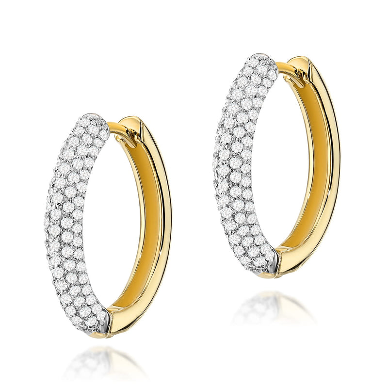 Cercei Aur 14K cu Diamante Naturale 0.83 ct — Aur galben