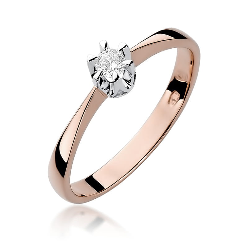 Inel Aur 14K cu Diamant Natural 0.08 ct, imaginea 8 din 10