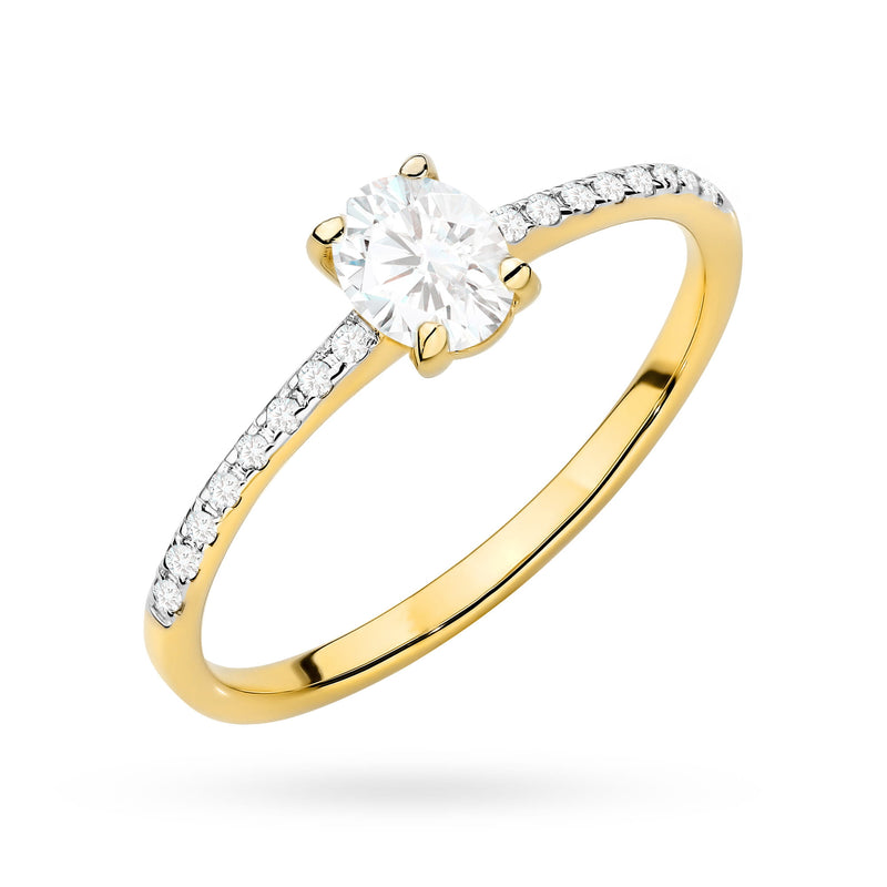 Inel Aur 14K cu Diamante Naturale 0.38 ct — Aur galben