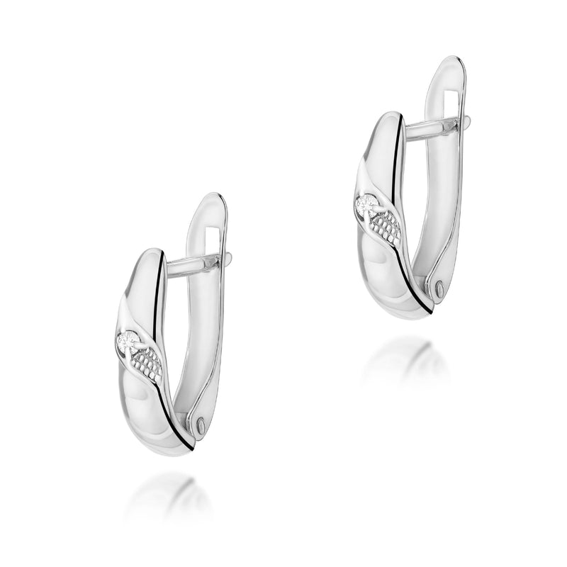 Cercei Aur 14K cu Diamant Natural 0.02 ct, imaginea 3 din 5