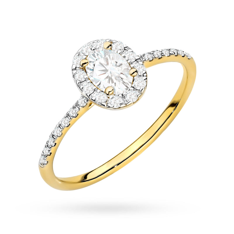Inel Aur 14K cu Diamante Naturale 0.47 ct — Aur galben