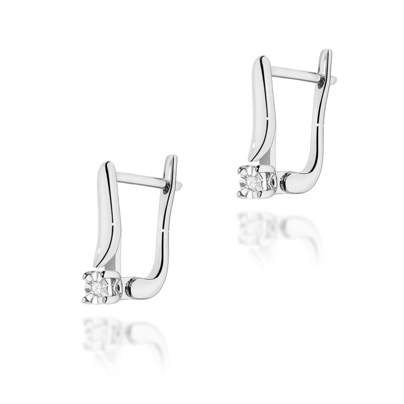 Cercei Aur 14K cu Diamant Natural 0.03 ct, imaginea 2 din 5