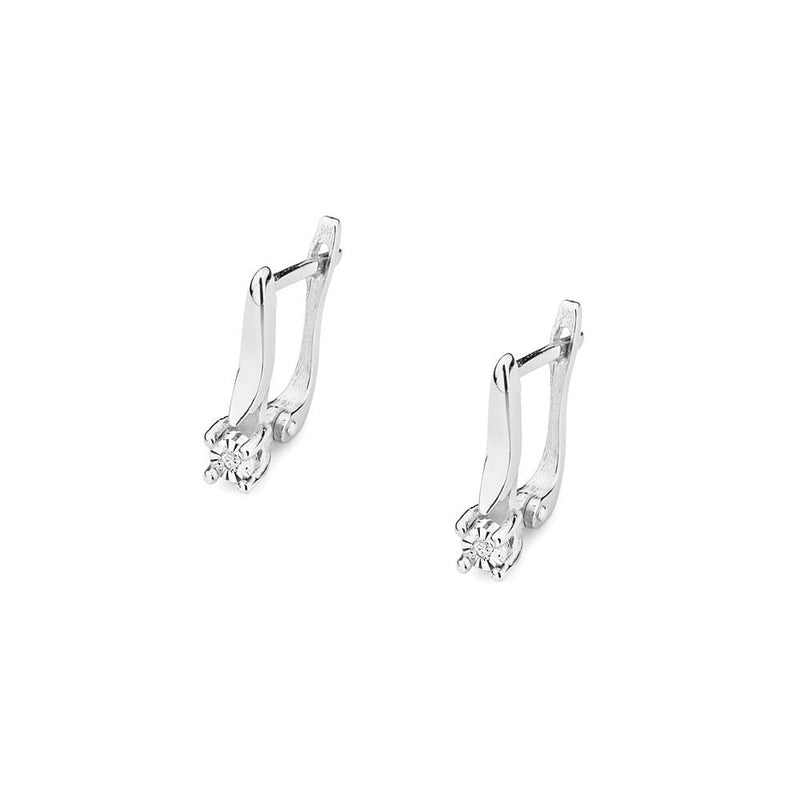 Cercei Aur 14K cu Diamant Natural 0.03 ct, imaginea 3 din 5