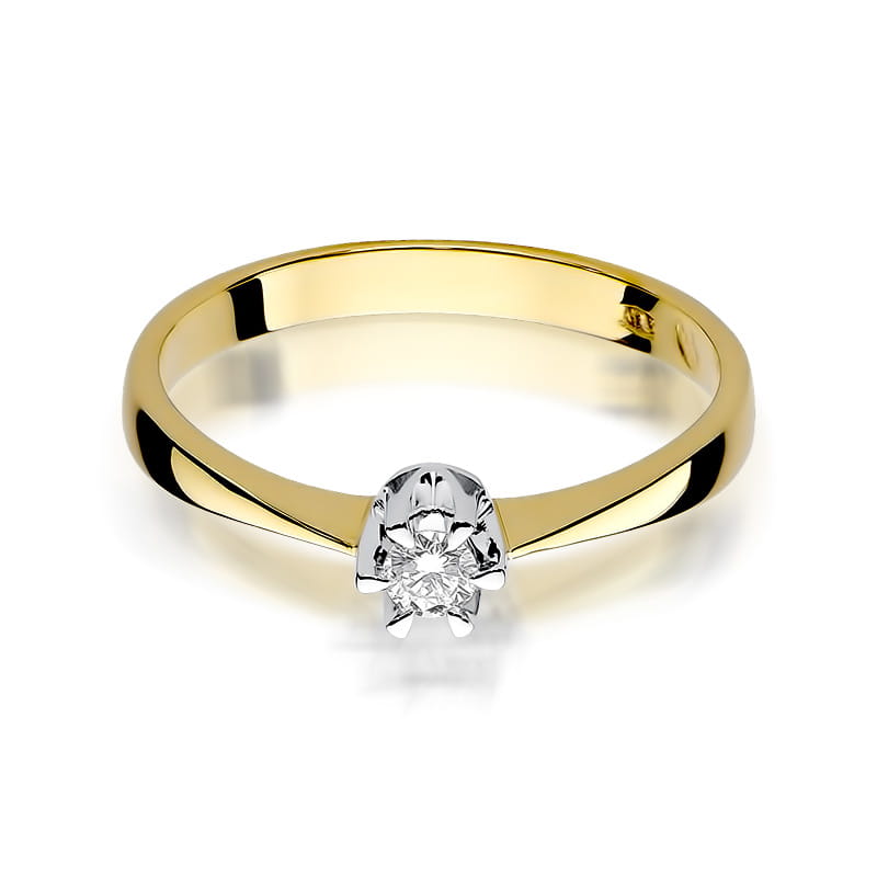 Inel Aur 14K cu Diamant Natural 0.15 ct, imaginea 2 din 11
