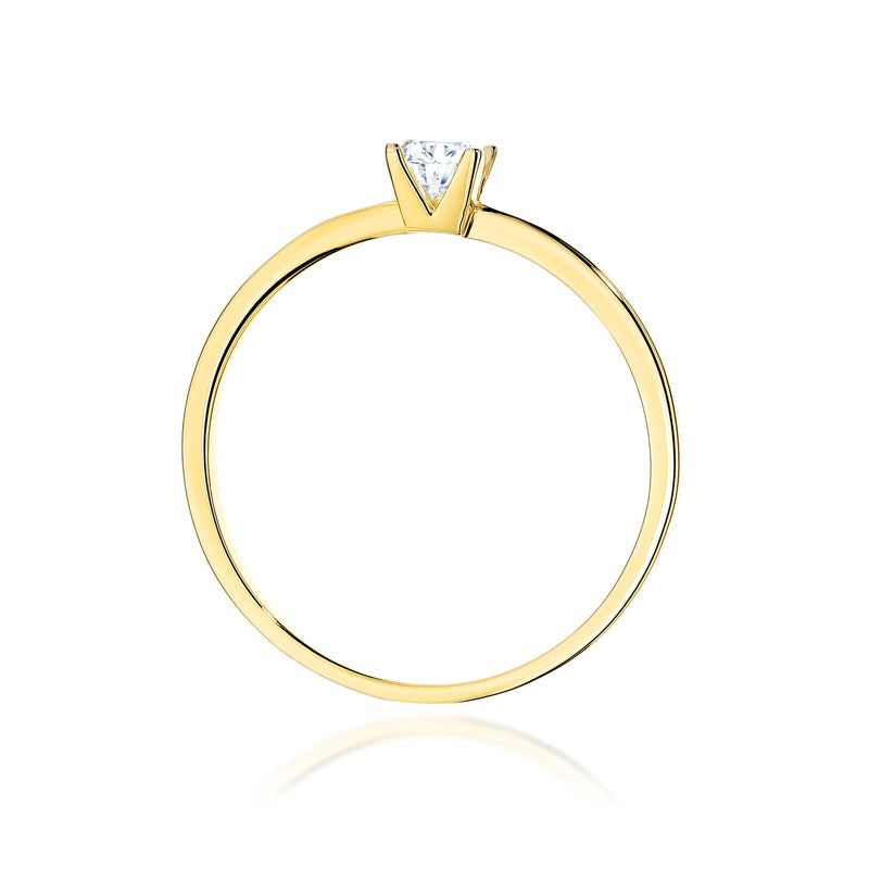 Inel Aur 14K cu Diamant Natural 0.15 ct, imaginea 3 din 12