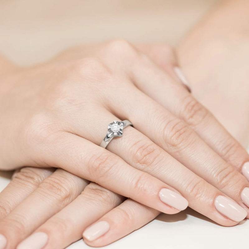 Inel Aur 14K cu Diamant Natural 0.23 ct, imaginea 8 din 12