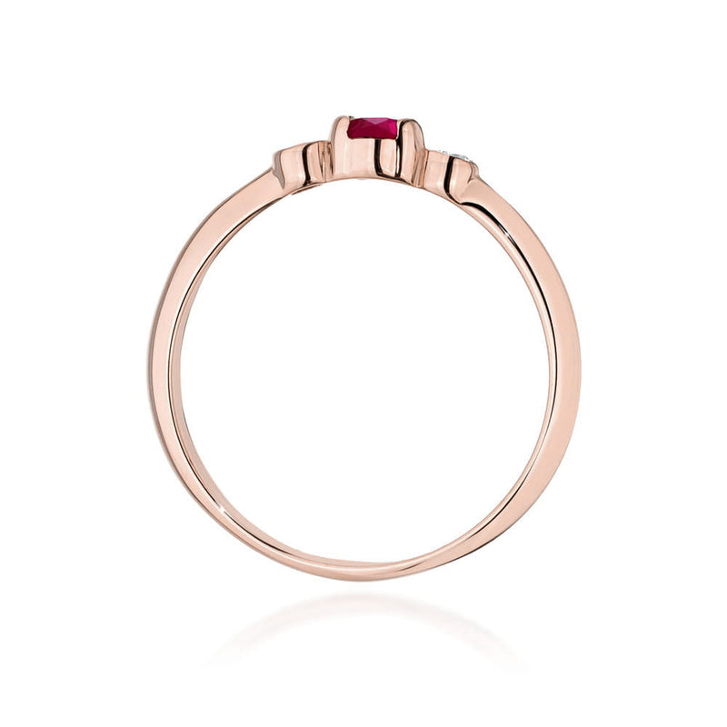Inel Aur 14K cu Rubin 0.15 ct si Diamante Naturale 0.06 ct, imaginea 11 din 12