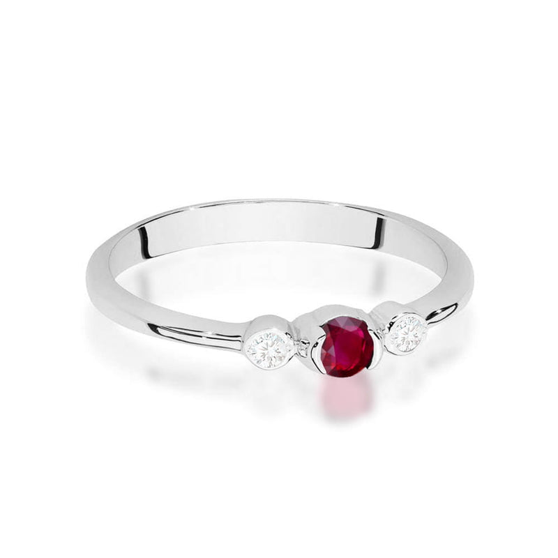 Inel Aur 14K cu Rubin 0.15 ct si Diamante Naturale 0.06 ct, imaginea 6 din 12