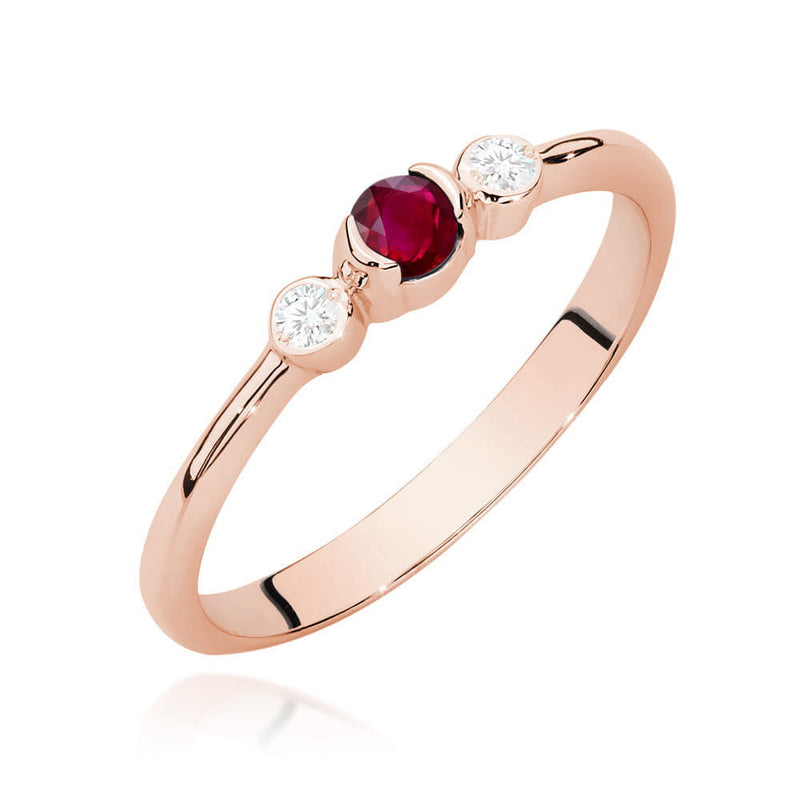 Inel Aur 14K cu Rubin 0.15 ct si Diamante Naturale 0.06 ct, imaginea 9 din 12