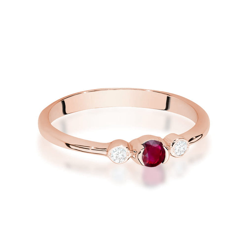 Inel Aur 14K cu Rubin 0.15 ct si Diamante Naturale 0.06 ct, imaginea 10 din 12