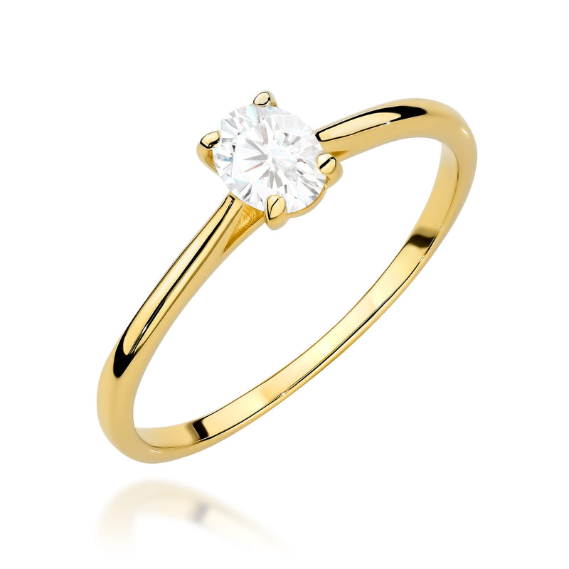Inel Aur 14K cu Diamant Natural 0.30 ct — Aur galben