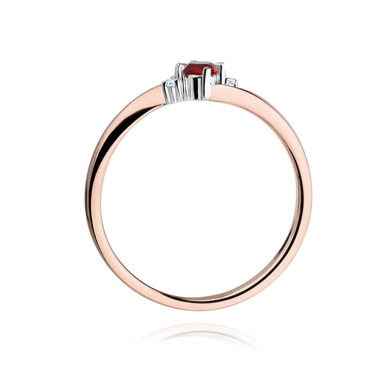 Inel Aur 14K cu Rubin 0.15 ct si Diamante Naturale 0.02 ct, imaginea 11 din 12