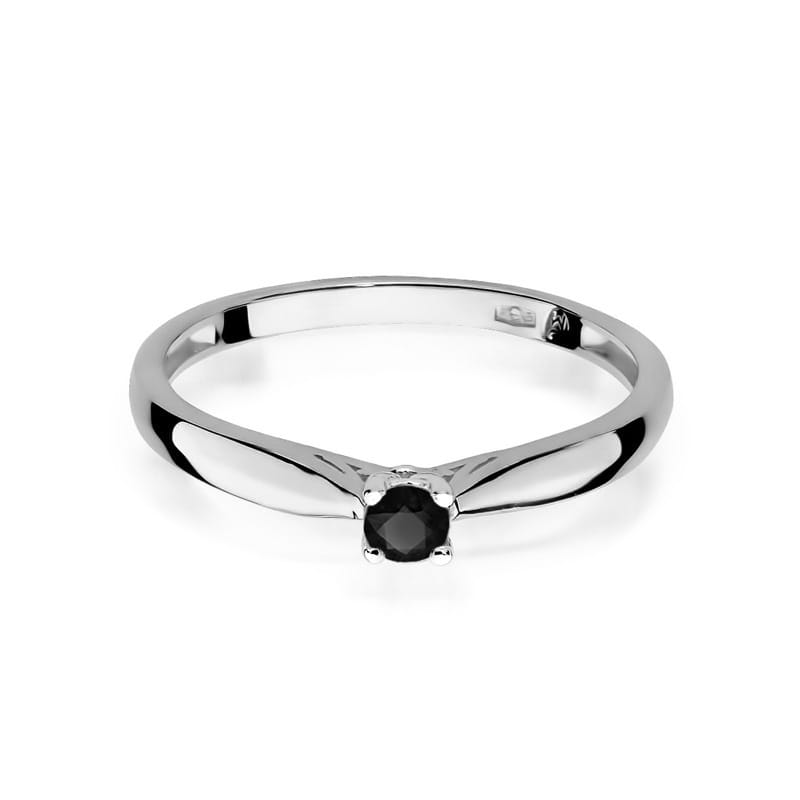 Inel Aur 14K cu Diamant Natural Negru 0.12 ct, imaginea 6 din 12