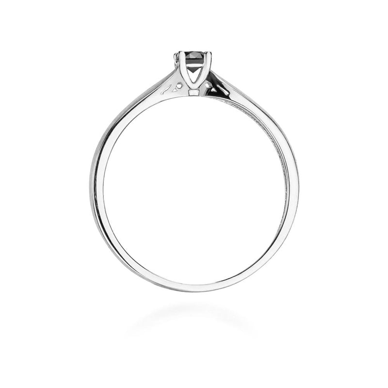 Inel Aur 14K cu Diamant Natural Negru 0.12 ct, imaginea 7 din 12
