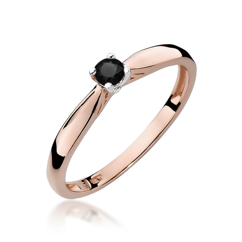 Inel Aur 14K cu Diamant Natural Negru 0.12 ct, imaginea 9 din 12