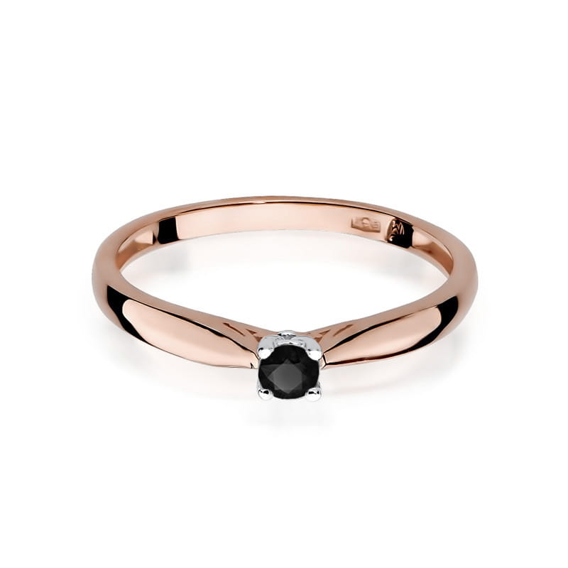 Inel Aur 14K cu Diamant Natural Negru 0.12 ct, imaginea 10 din 12