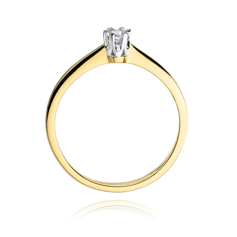 Inel Aur 14K cu Diamant Natural 0.15 ct, imaginea 3 din 10