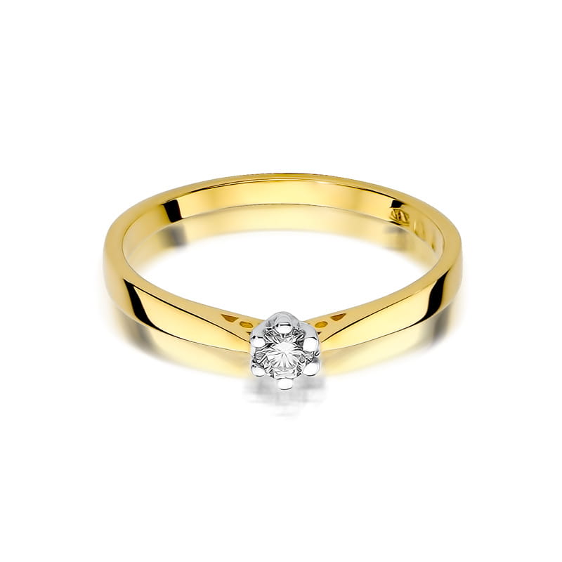 Inel Aur 14K cu Diamant Natural 0.12 ct, imaginea 2 din 12